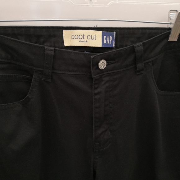 Vintage Gap Black Crop Boot Cut Stretch Pants Western Work Preppy Goth - Picture 2 of 6